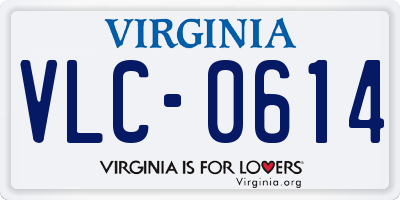 VA license plate VLC0614