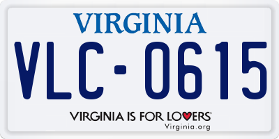 VA license plate VLC0615