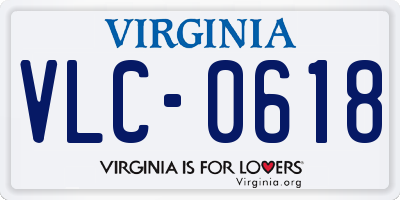 VA license plate VLC0618
