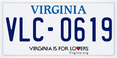 VA license plate VLC0619