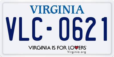 VA license plate VLC0621