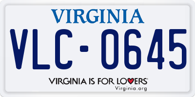 VA license plate VLC0645