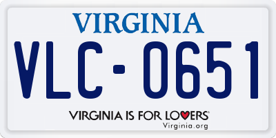 VA license plate VLC0651