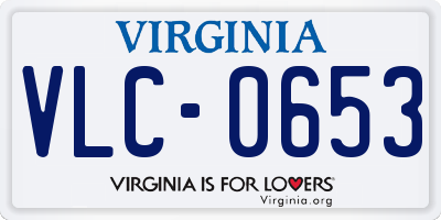 VA license plate VLC0653