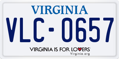 VA license plate VLC0657