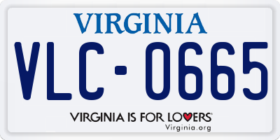 VA license plate VLC0665