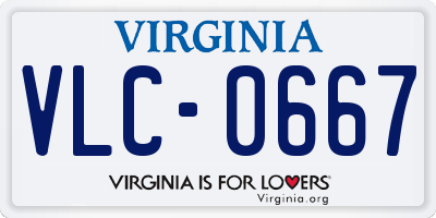VA license plate VLC0667