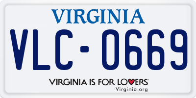 VA license plate VLC0669