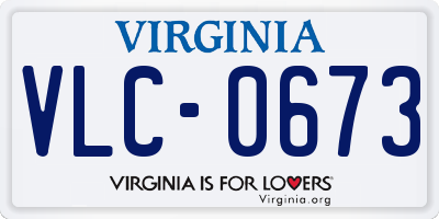 VA license plate VLC0673