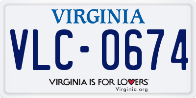 VA license plate VLC0674