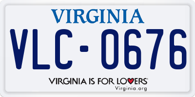 VA license plate VLC0676