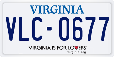 VA license plate VLC0677