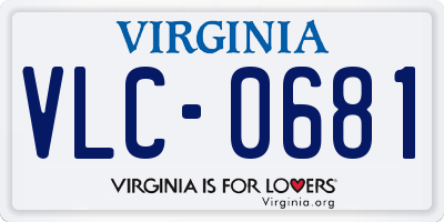 VA license plate VLC0681