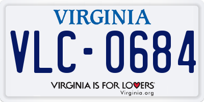 VA license plate VLC0684