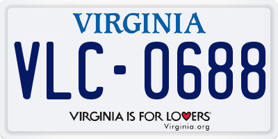 VA license plate VLC0688