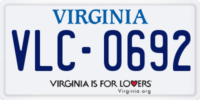 VA license plate VLC0692