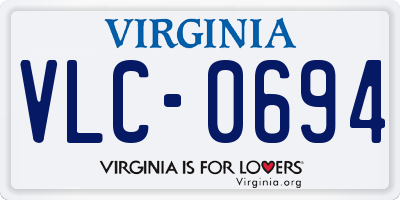 VA license plate VLC0694