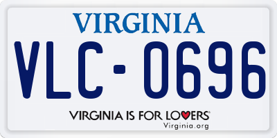 VA license plate VLC0696
