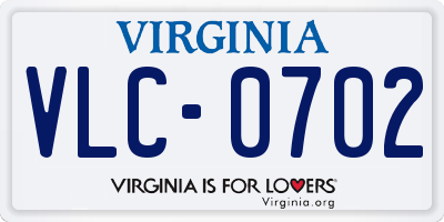 VA license plate VLC0702
