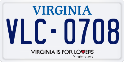 VA license plate VLC0708
