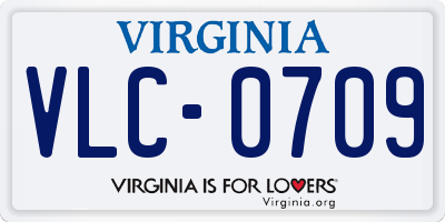VA license plate VLC0709