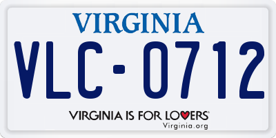 VA license plate VLC0712