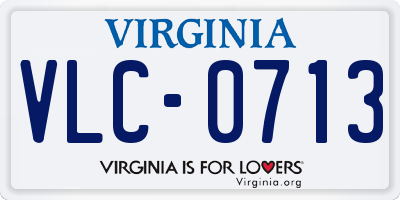 VA license plate VLC0713