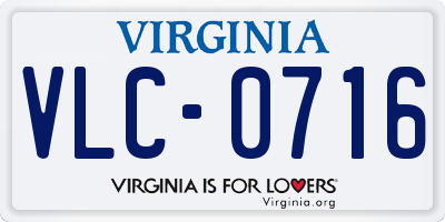 VA license plate VLC0716