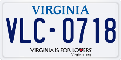 VA license plate VLC0718