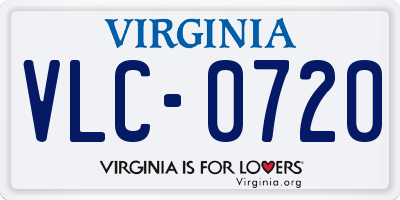 VA license plate VLC0720
