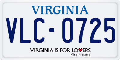 VA license plate VLC0725