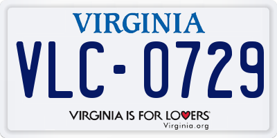 VA license plate VLC0729