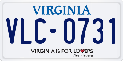 VA license plate VLC0731
