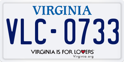 VA license plate VLC0733