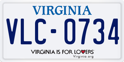 VA license plate VLC0734