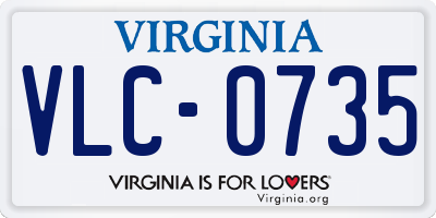 VA license plate VLC0735