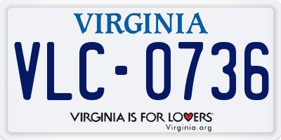 VA license plate VLC0736