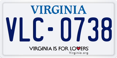 VA license plate VLC0738