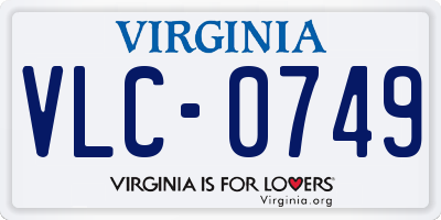 VA license plate VLC0749