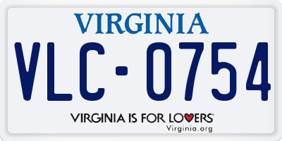 VA license plate VLC0754