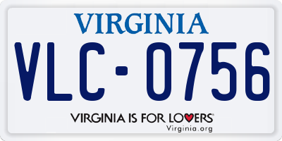 VA license plate VLC0756
