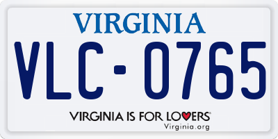VA license plate VLC0765