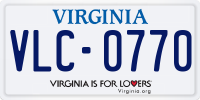 VA license plate VLC0770