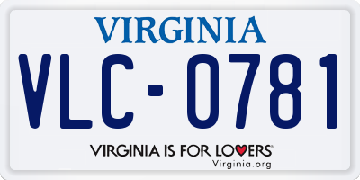 VA license plate VLC0781