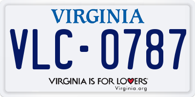 VA license plate VLC0787