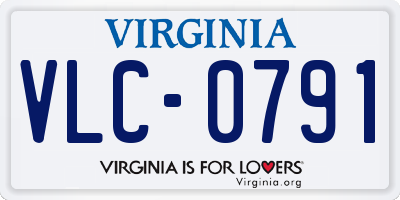 VA license plate VLC0791
