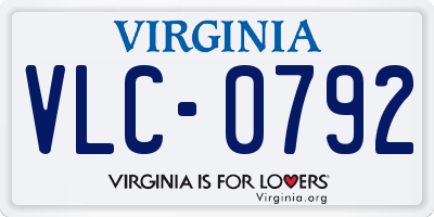 VA license plate VLC0792