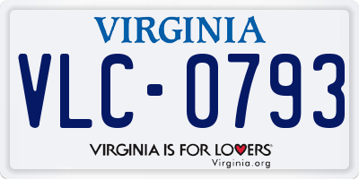 VA license plate VLC0793