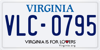 VA license plate VLC0795