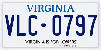 VA license plate VLC0797